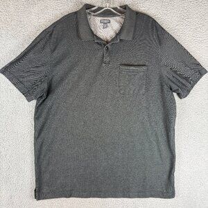 Van Heusen Flex Gray Polo Shirt Men XL Short Sleeve Pocket Casual